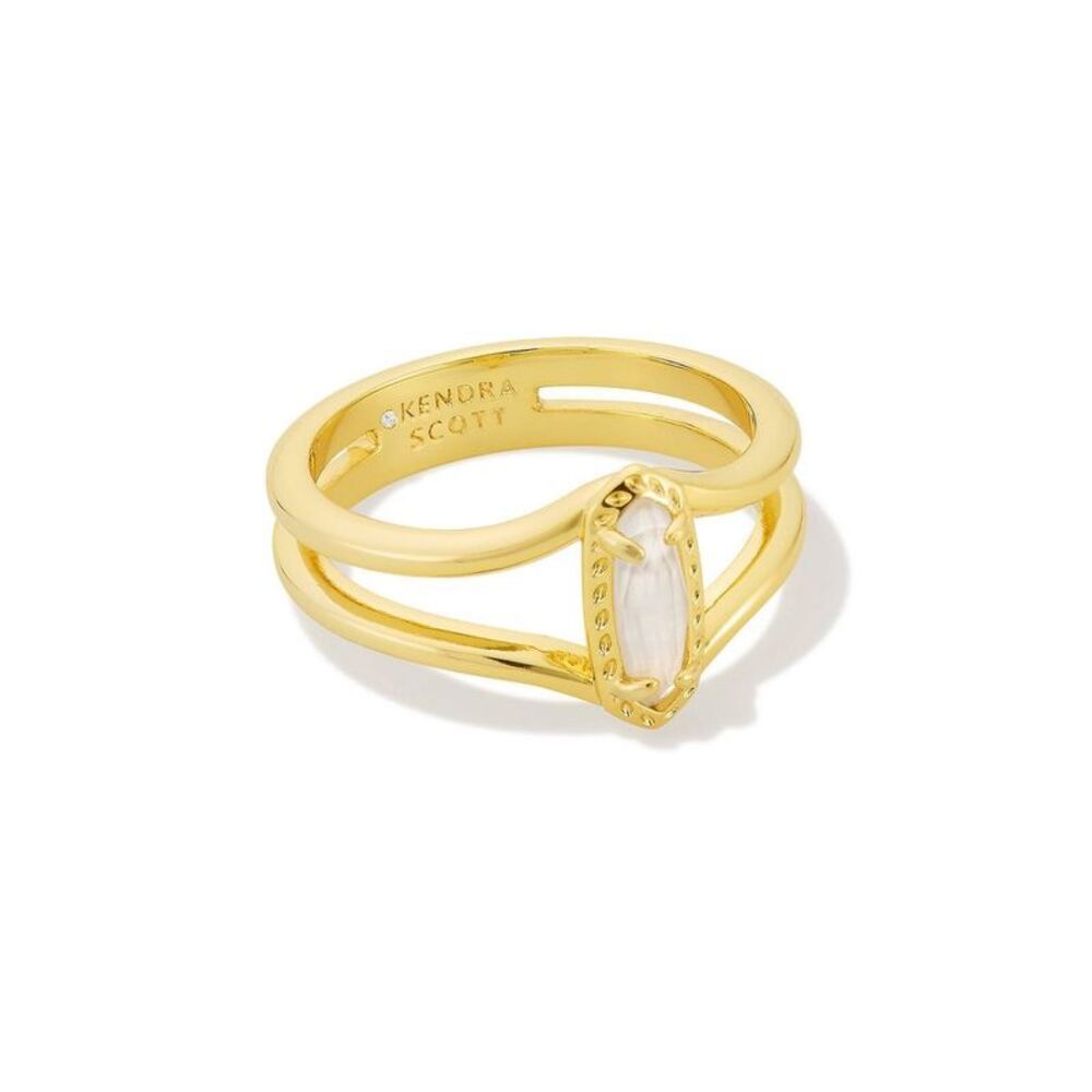 Kendra Scott -  Emma Double Band Ring - Ivory/Gold Si Ivory/Gold